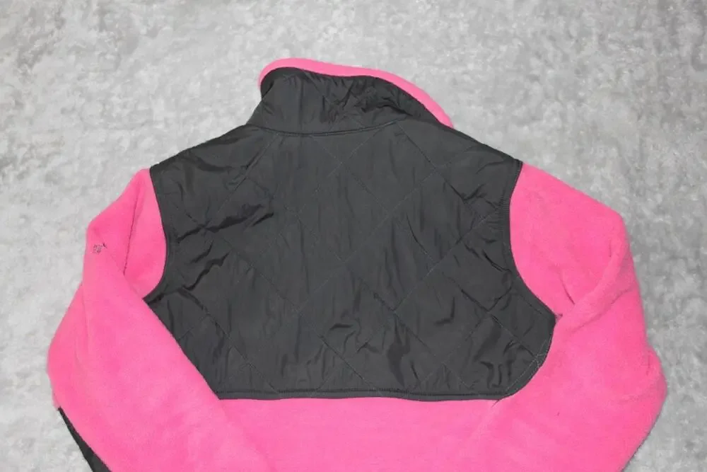 Columbia Jacket Unisex Kids 14-16 Pink Quilted Fleece Full Zip Pockets
